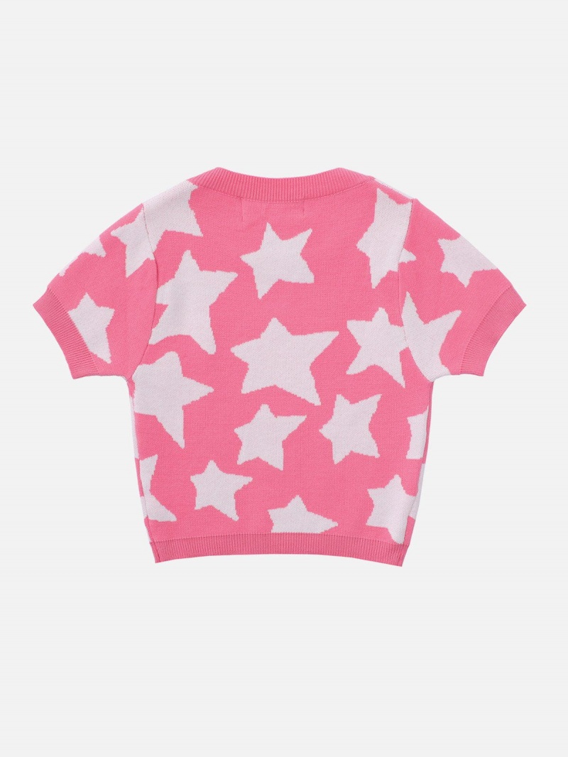 T Shirts Aelfric Eden Star All-over Print Pull Tee Rose | FFV-45495662